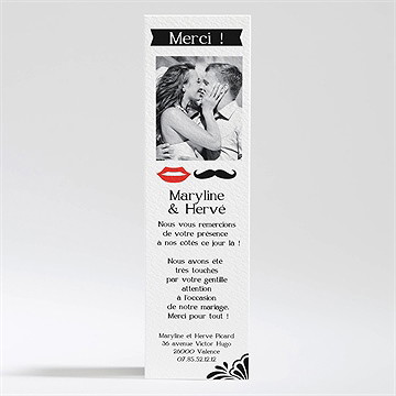 Remerciement mariage humouristique tendance photo