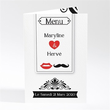 Menu mariage humouristique tendance photo