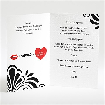 Menu mariage humouristique tendance photo - Intérieur du menu