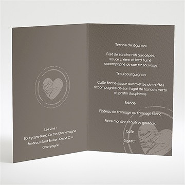 Menu mariage annonce originale et vintage - Intérieur du menu