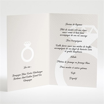 Menu mariage notre diamant - Intérieur du menu