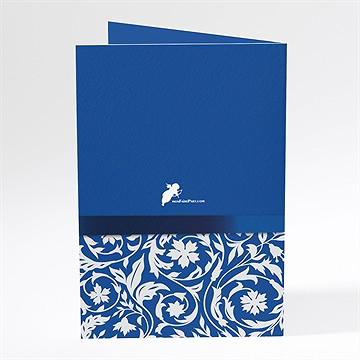 Menu mariage motifs floraux et rubans chic - Dos du menu