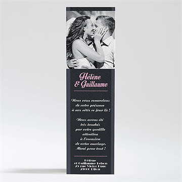 Remerciement mariage programme vintage et ardoise