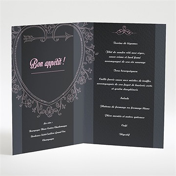 Menu mariage programme vintage et ardoise - Intérieur du menu