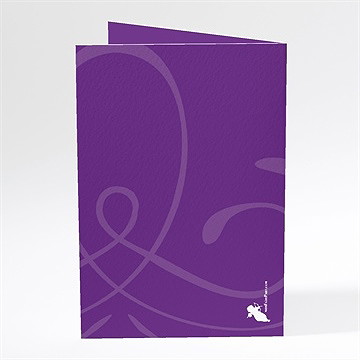 Menu mariage médaillon violet et photos - Dos du menu