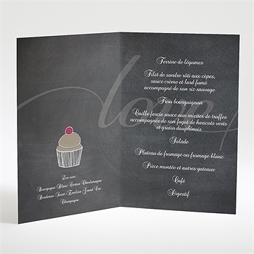 Menu mariage love cake - Intérieur du menu
