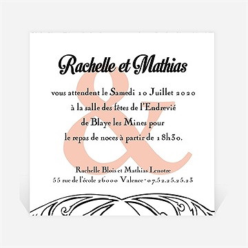 Carton d'invitation mariage pour le meilleur