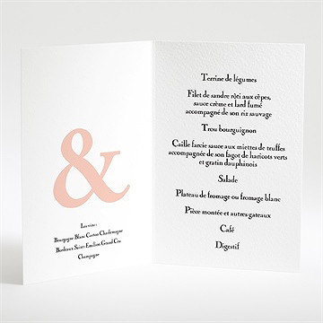 Menu mariage pour le meilleur - Intérieur du menu