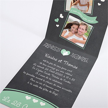 Faire-part mariage cupidon - Faire-part ouvert