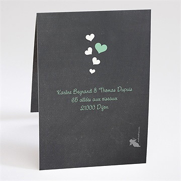 Faire-part mariage cupidon - Dos du faire-part