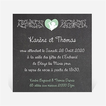 Carton d'invitation mariage cupidon