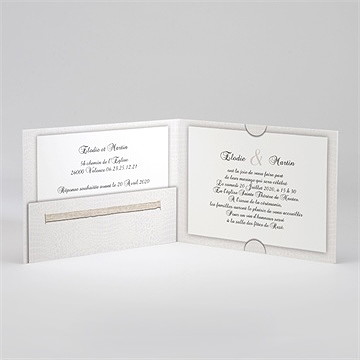 Faire-part mariage trompe l'oeil - Intérieur du faire-part