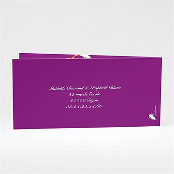 Faire-part mariage oui en fleurs photos - Dos du faire-part