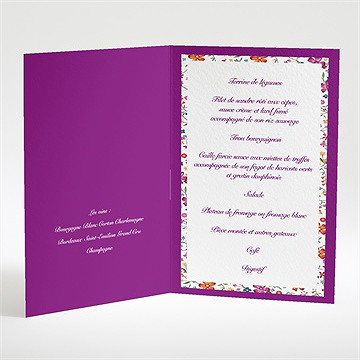 Menu mariage oui en fleurs photos - Intérieur du menu