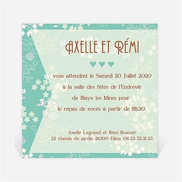 Carton d'invitation mariage lui et moi