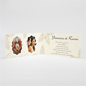 Faire-part mariage romantique byzantin - Intérieur du faire-part