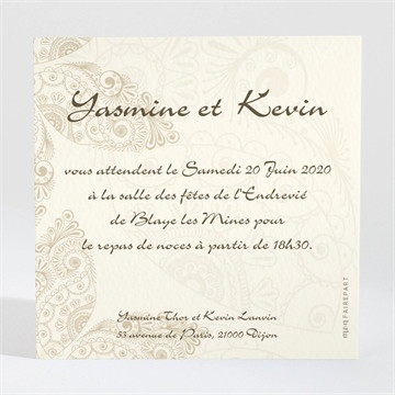Carton d'invitation mariage romantique byzantin