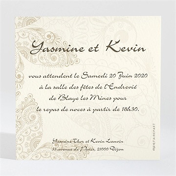 Carton d'invitation mariage romantique byzantin