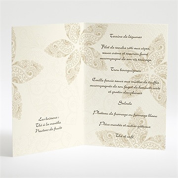 Menu mariage romantique byzantin - Intérieur du menu