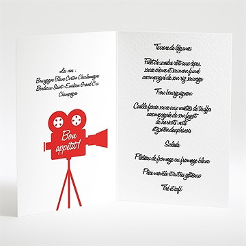 Menu mariage notre film - Intérieur du menu