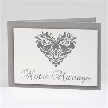 Faire-part mariage coeur floral
