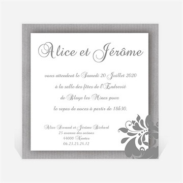 Carton d'invitation mariage coeur floral