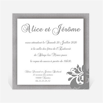 Carton d'invitation mariage coeur floral