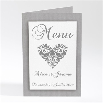 Menu mariage coeur floral