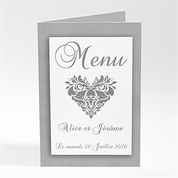 Menu mariage coeur floral