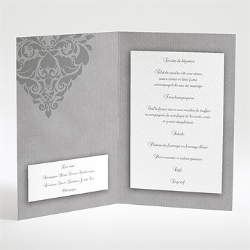 Menu mariage coeur floral - Intérieur du menu