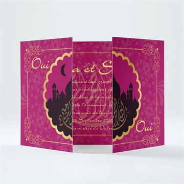 Faire-part mariage noir et violet