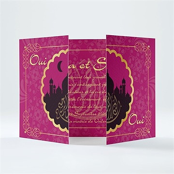 Faire-part mariage noir et violet