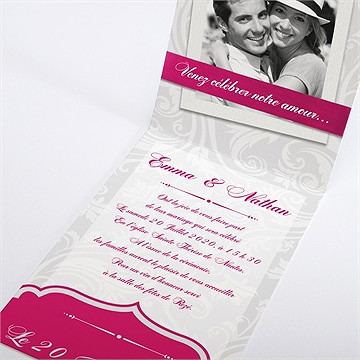 Faire-part mariage gros noeud - Intérieur du faire-part