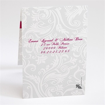 Faire-part mariage gros noeud - Dos du faire-part
