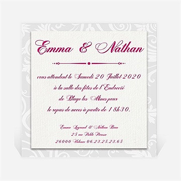Carton d'invitation mariage gros noeud