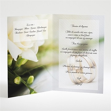 Menu mariage nos alliances - Intérieur du menu