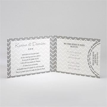Faire-part mariage avec nous - Intérieur du faire-part