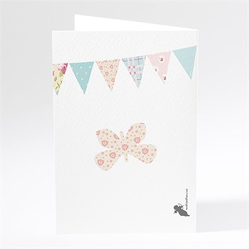 Menu mariage médaillon et banderoles - Dos du menu