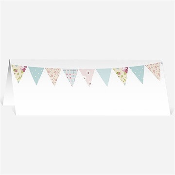 Marque-place mariage médaillon et banderoles