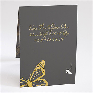 Faire-part mariage rose et noir - Dos du faire-part