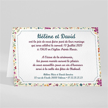 Faire-part mariage liberty fruité - Dos du faire-part