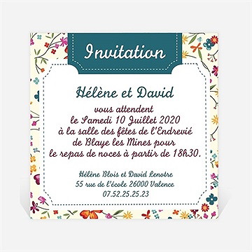 Carton d'invitation mariage liberty fruité