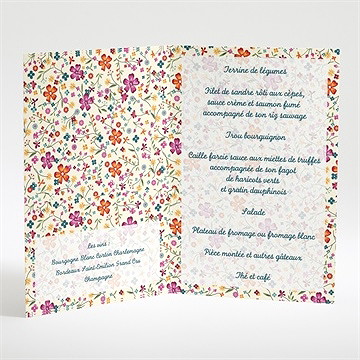 Menu mariage liberty fruité - Intérieur du menu