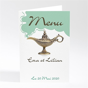 Menu mariage lampe merveilleuse