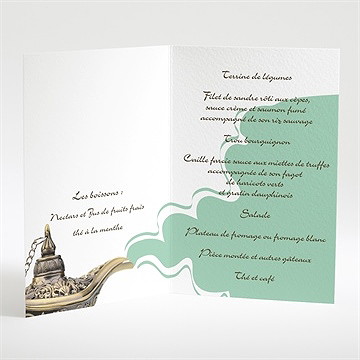 Menu mariage lampe merveilleuse - Intérieur du menu
