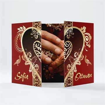 Faire-part mariage rouge et or