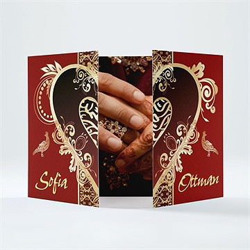 Faire-part mariage rouge et or