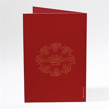 Menu mariage rouge et or - Dos du menu