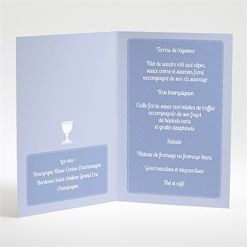 Menu communion original recto verso - Intérieur du menu