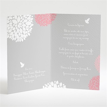 Menu baptême tendre bonheur - Intérieur du menu